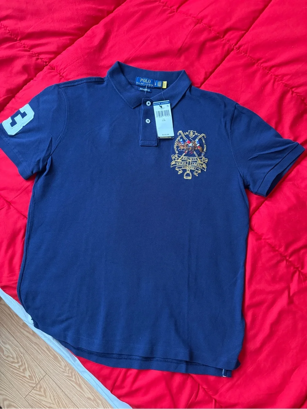 Ralph Lauren Navy Triple-Pony Crest Polo